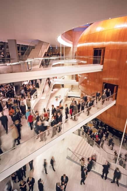 Copenhagen: The Opera House Guided Tour - The foyer lights and Olafur Eliasson’s sculptures up close