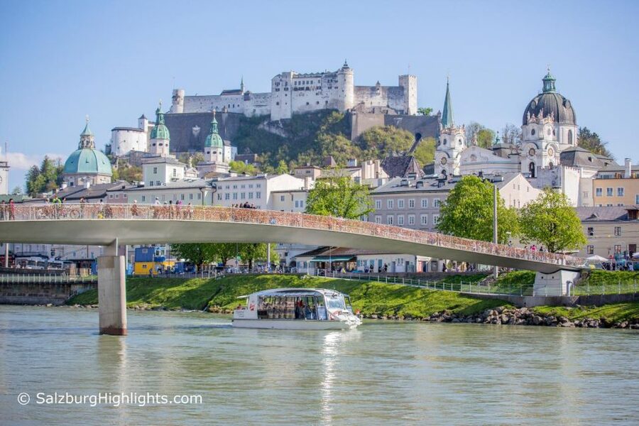 Salzburg: River Cruise & Best of Mozart Fortress Concert - Where the tour starts: Franz-Josef-Kai and the Marco-Feingold-Steg